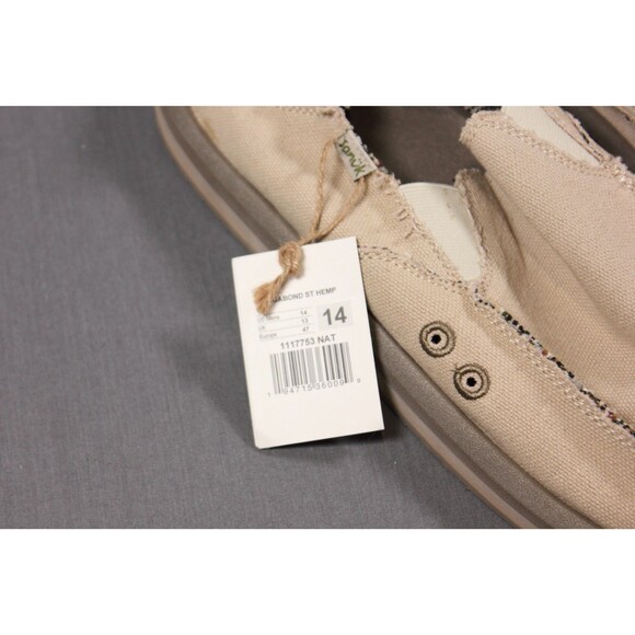 SANUK NATURAL VAGABOND ST HEMP SIDEWALK SURFER SHOES MEN US 14 EUR 47  NWT - Picture 5 of 5